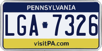 PA license plate LGA7326