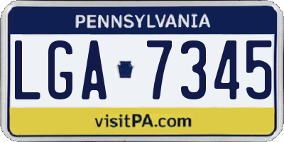 PA license plate LGA7345