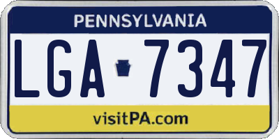 PA license plate LGA7347