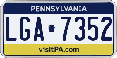 PA license plate LGA7352