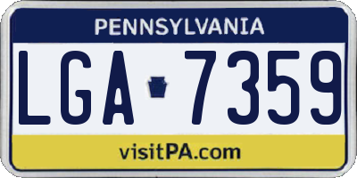 PA license plate LGA7359
