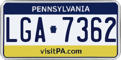 PA license plate LGA7362