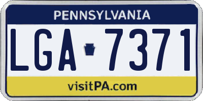 PA license plate LGA7371
