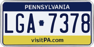 PA license plate LGA7378