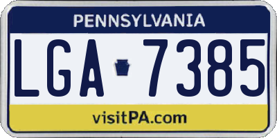 PA license plate LGA7385