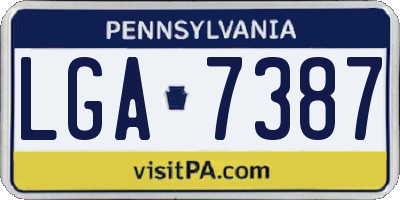 PA license plate LGA7387