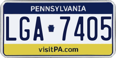 PA license plate LGA7405