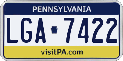 PA license plate LGA7422