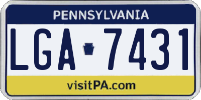 PA license plate LGA7431