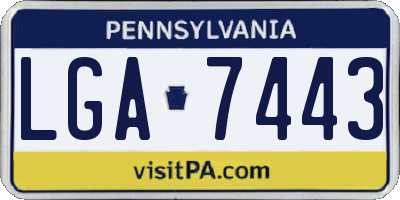 PA license plate LGA7443
