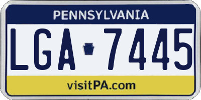 PA license plate LGA7445