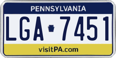 PA license plate LGA7451