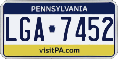 PA license plate LGA7452