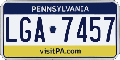 PA license plate LGA7457