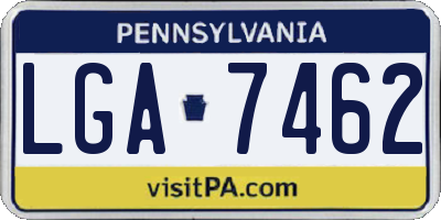 PA license plate LGA7462