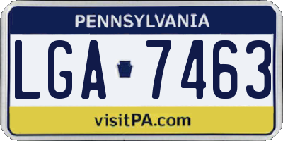 PA license plate LGA7463