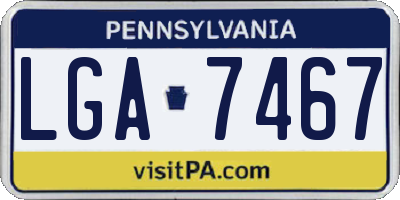 PA license plate LGA7467