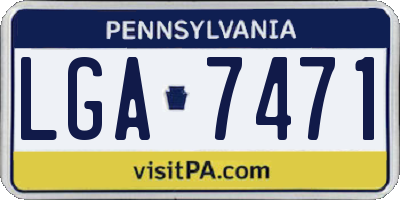 PA license plate LGA7471