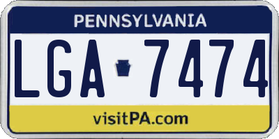 PA license plate LGA7474