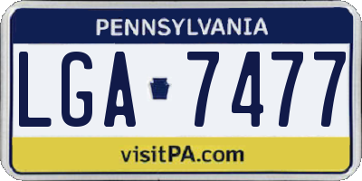 PA license plate LGA7477