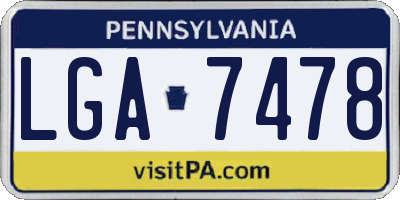 PA license plate LGA7478