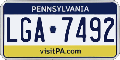 PA license plate LGA7492