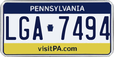 PA license plate LGA7494