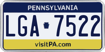 PA license plate LGA7522