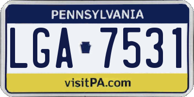 PA license plate LGA7531