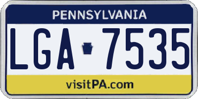 PA license plate LGA7535
