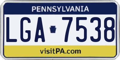 PA license plate LGA7538