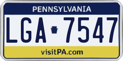 PA license plate LGA7547