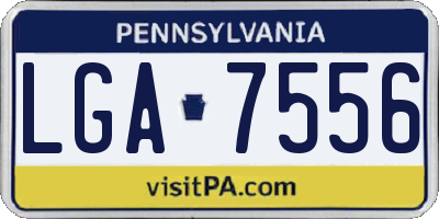 PA license plate LGA7556