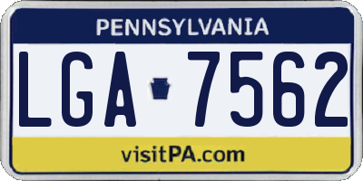 PA license plate LGA7562