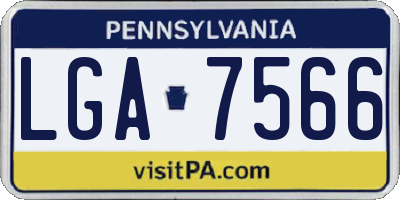 PA license plate LGA7566