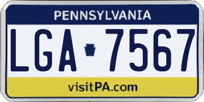 PA license plate LGA7567