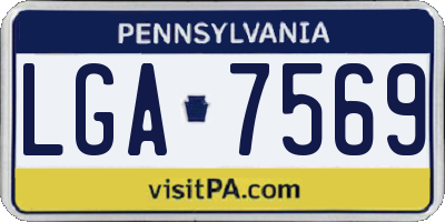 PA license plate LGA7569