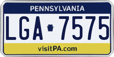 PA license plate LGA7575