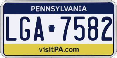 PA license plate LGA7582