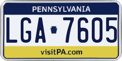 PA license plate LGA7605