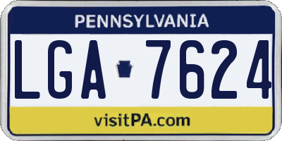 PA license plate LGA7624