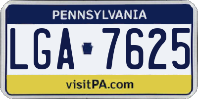 PA license plate LGA7625