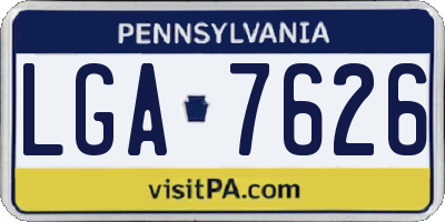 PA license plate LGA7626