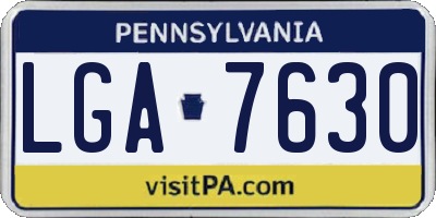 PA license plate LGA7630