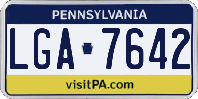PA license plate LGA7642