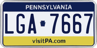 PA license plate LGA7667
