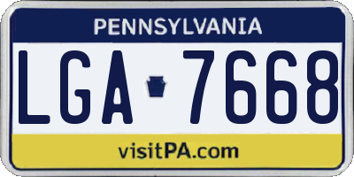PA license plate LGA7668