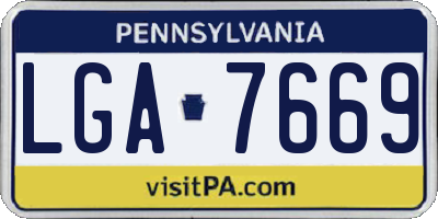 PA license plate LGA7669