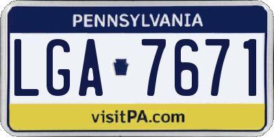 PA license plate LGA7671