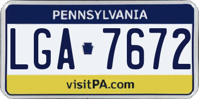 PA license plate LGA7672
